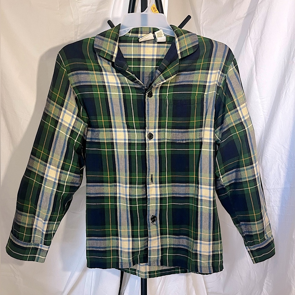 L.L. Bean Men’s Small Blue/Green Flannel Button-Down Shirt